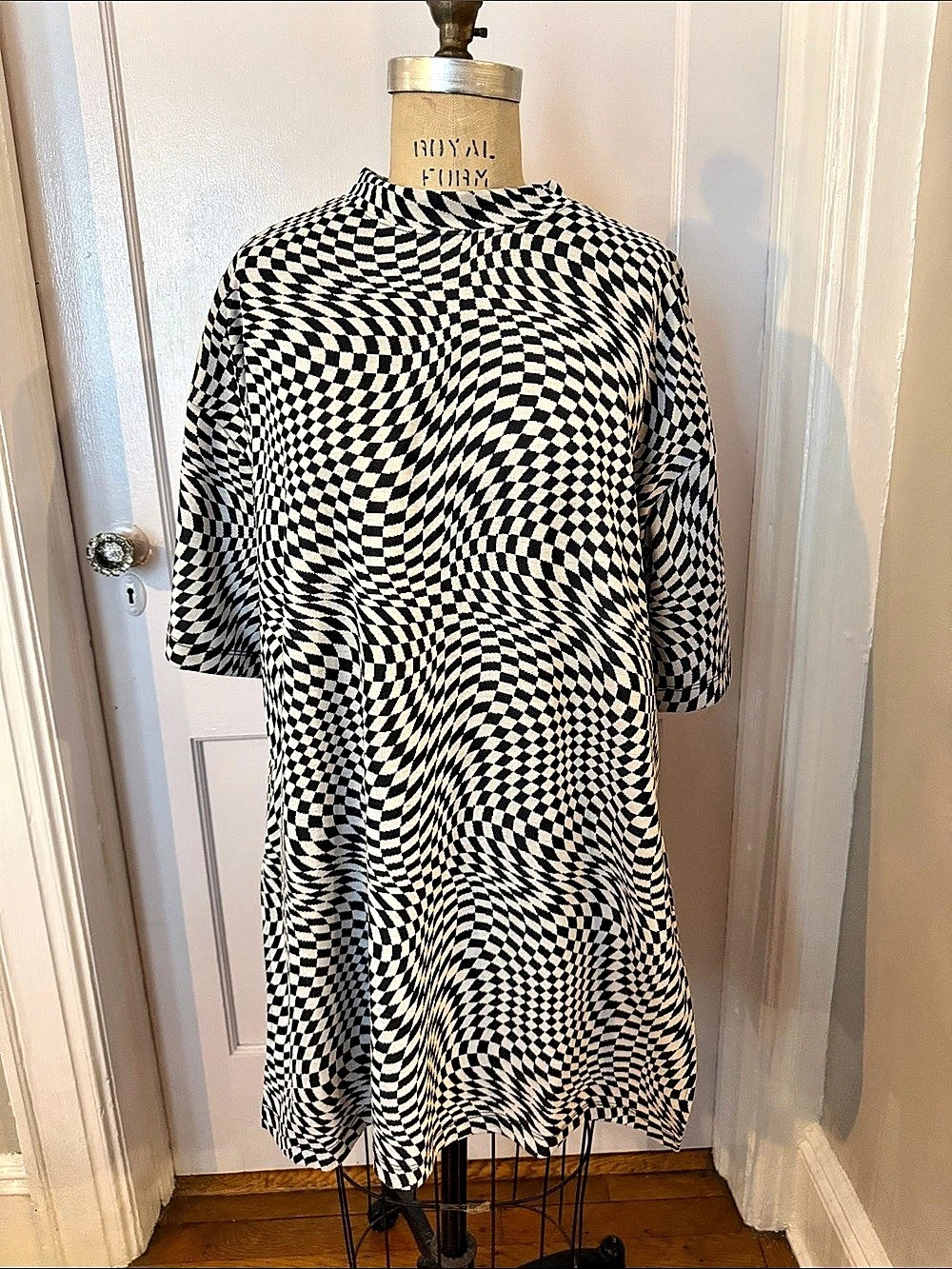 Dressed in LALA Levelled Up Double Knit Playsuit Top Tunic sz L